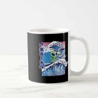 Alien Surf Cartoon Surfing Beach Sea Ocean Wave Me Coffee Mug