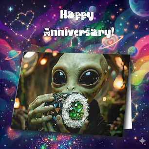 Alien & Sushi Puns   Happy Anniversary Card