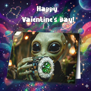 Alien & Sushi Puns   Happy Valentine's Day Card
