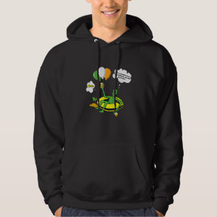 Alien Swimming And Drinking Beer World Ufo Day Hoodie