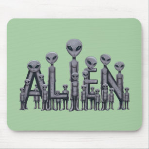 Alien Text Mouse Pad