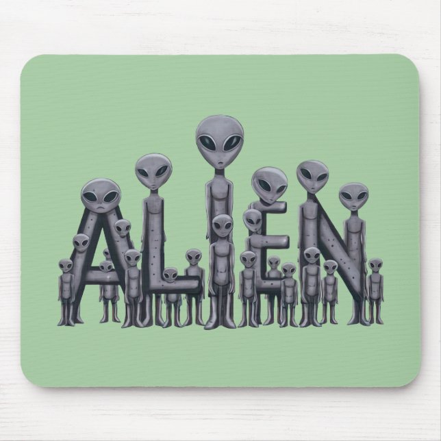 Alien Text Mouse Pad (Front)