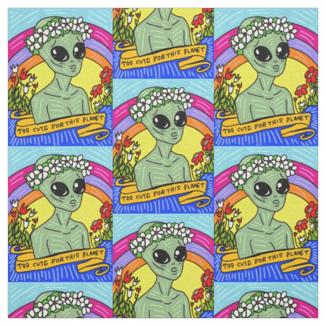 alien  too good for this planet fabric (Swatch)
