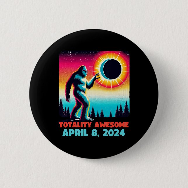 Alien Total Solar Eclipse 4.08.2024 Apparel  2 Inch Round Button (Front)