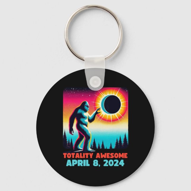 Alien Total Solar Eclipse 4.08.2024 Apparel  Keychain (Front)