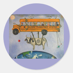 Alien Transport System Classic Round Sticker