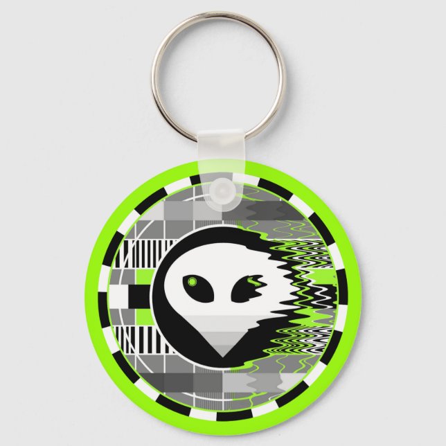 Alien TV Round keychain (Front)
