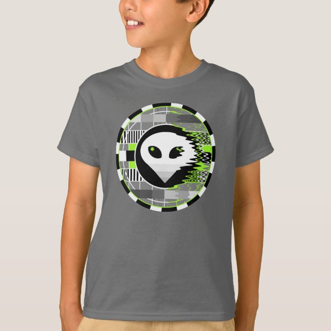 Alien TV Round t-shirt kids' basic grey (Front)