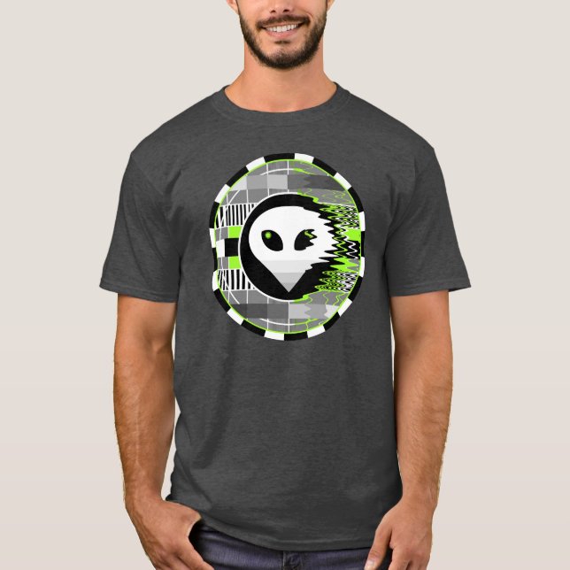 Alien TV Round t-shirt men's basic grey (Front)