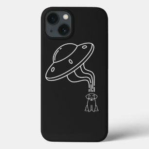 Alien UFO Abducting A Dog Puppy iPhone 13 Case
