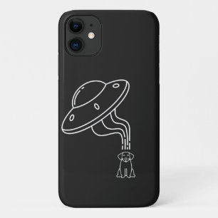 Alien UFO Abducting A Dog Puppy  iPhone 11 Case