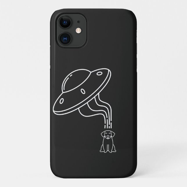 Alien UFO Abducting A Dog Puppy  Case-Mate iPhone Case (Back)