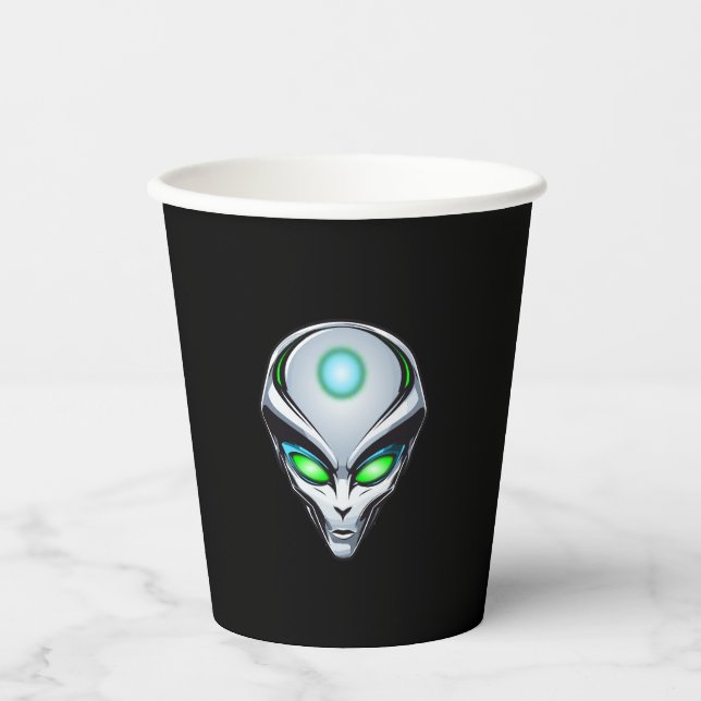Alien UFO Abduction Space Birthday Party  Paper Cups (Front)
