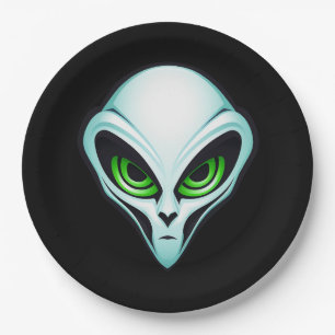 Alien UFO Abduction Space Birthday Party  Paper Plate