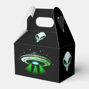 Alien UFO Abduction Spaceship Birthday Party Favor Box