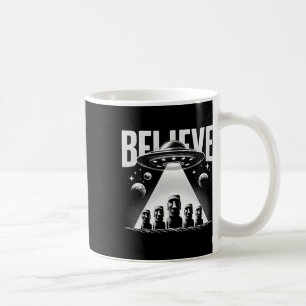 Alien Ufo And Moai Easter Island Head Tee - Mystic Coffee Mug