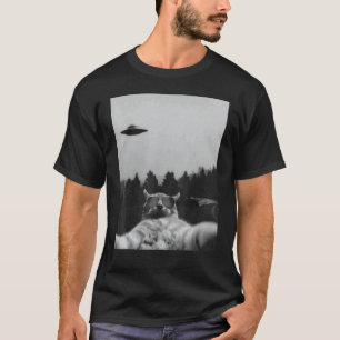 Alien UFO Cat Galaxy Cat Tee Cat Graphic Vintage