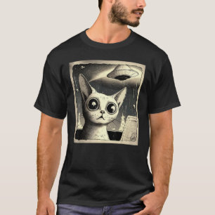 Alien UFO Cat Selfie T-Shirt