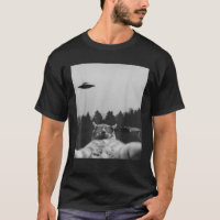 Alien UFO Funny Cat Galaxy Cat Tee Cat Graphic Tee