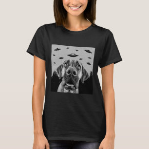 Alien UFO Funny Spanish Mastiff Dog Lover Men Wome T-Shirt