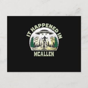 Alien UFO In McAllen City Postcard