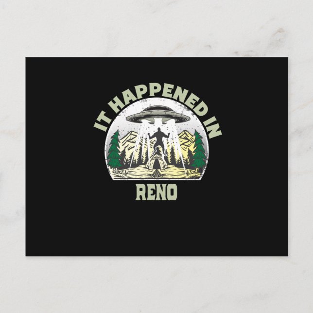 Alien UFO In reno City Postcard (Front)