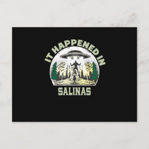Alien UFO In salinas City Postcard