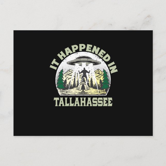 Alien UFO In tallahassee City Postcard (Front)