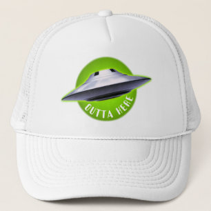 Alien UFO: "Outta Here" funny Trucker Hat