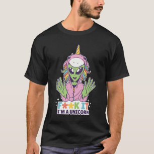 Alien unicorn t shirt design