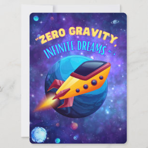 ALIEN ,UNIVERSE, ROCKETSHIP, PLANET AND ASTRONAUTS HOLIDAY CARD