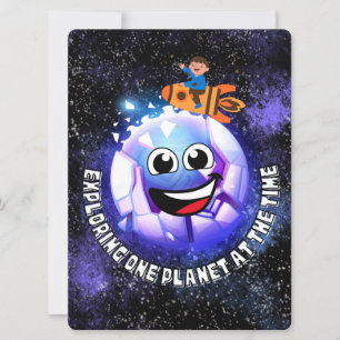 ALIEN ,UNIVERSE, ROCKETSHIP, PLANET AND ASTRONAUTS HOLIDAY CARD