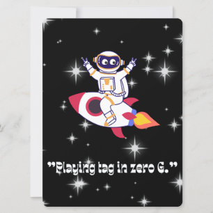ALIEN ,UNIVERSE, ROCKETSHIP, PLANET AND ASTRONAUTS HOLIDAY CARD