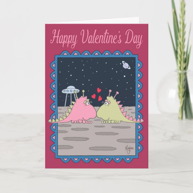 ALIEN VALENTINE Valentine's Day Card (Front)