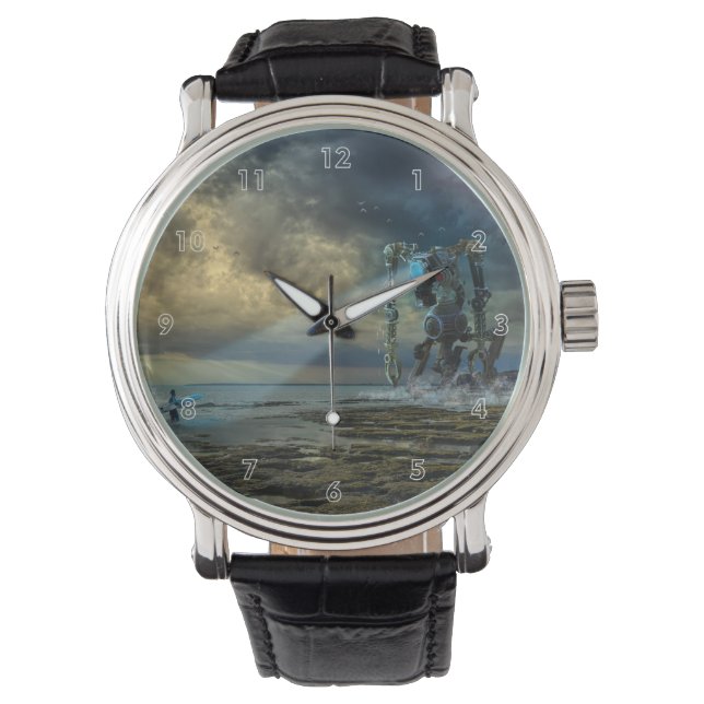Alien Visiting Earth Meets Surfer Watch (Front)
