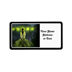 Alien Visitor Label