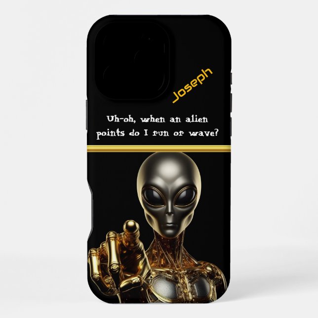 Alien Visitor Reveals Area 51 Secrets iPhone Case (Back)