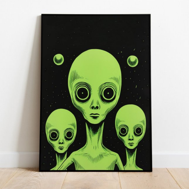 Alien Wall Art Retro Wall Art Alien Art Print UFO  (Creator Uploaded)