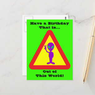Alien Warning Postcard