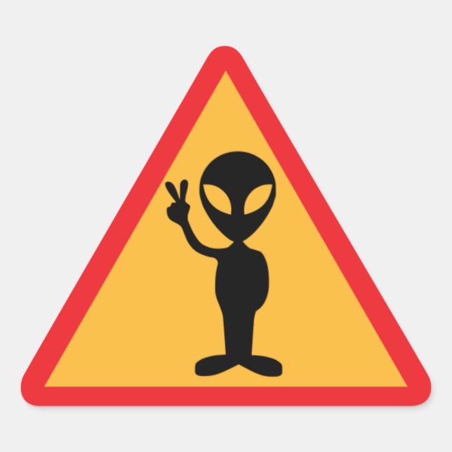 Alien Warning Triangle Sticker (Front)