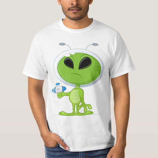 Alien with Blaster T-Shirt (Front)