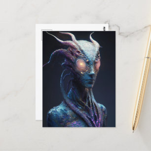Alien With Glowing Eyes Postcard