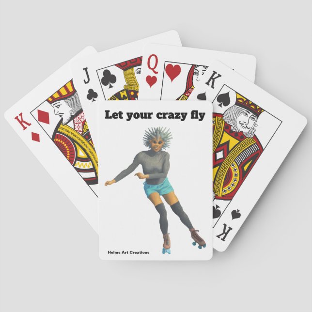 Alien Woman Roller Skater Fantasy Art Cards (Back)