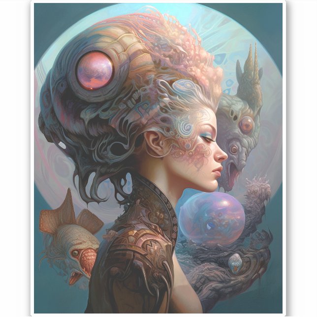 Alien Woman Surreal Science Fiction Art (Front)