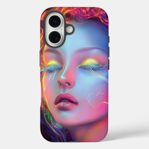 Alien Woman with Cosmic Hair iPhone 16 Case