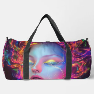 Alien Woman with Cosmic Hair  Duffle Bag