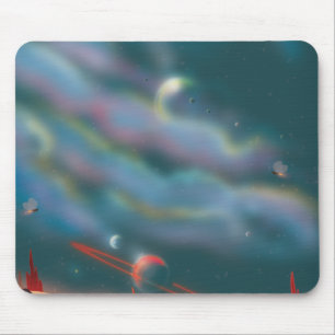 Alien world landscape mouse pad