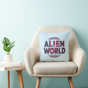 Alien World Throw Pillow
