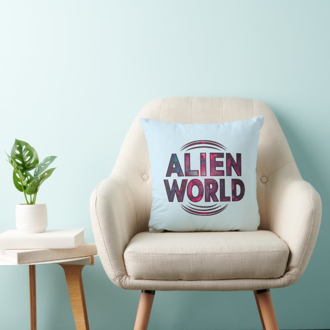 Alien World Throw Pillow (Chair)