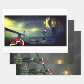 Alien  wrapping paper sheets
